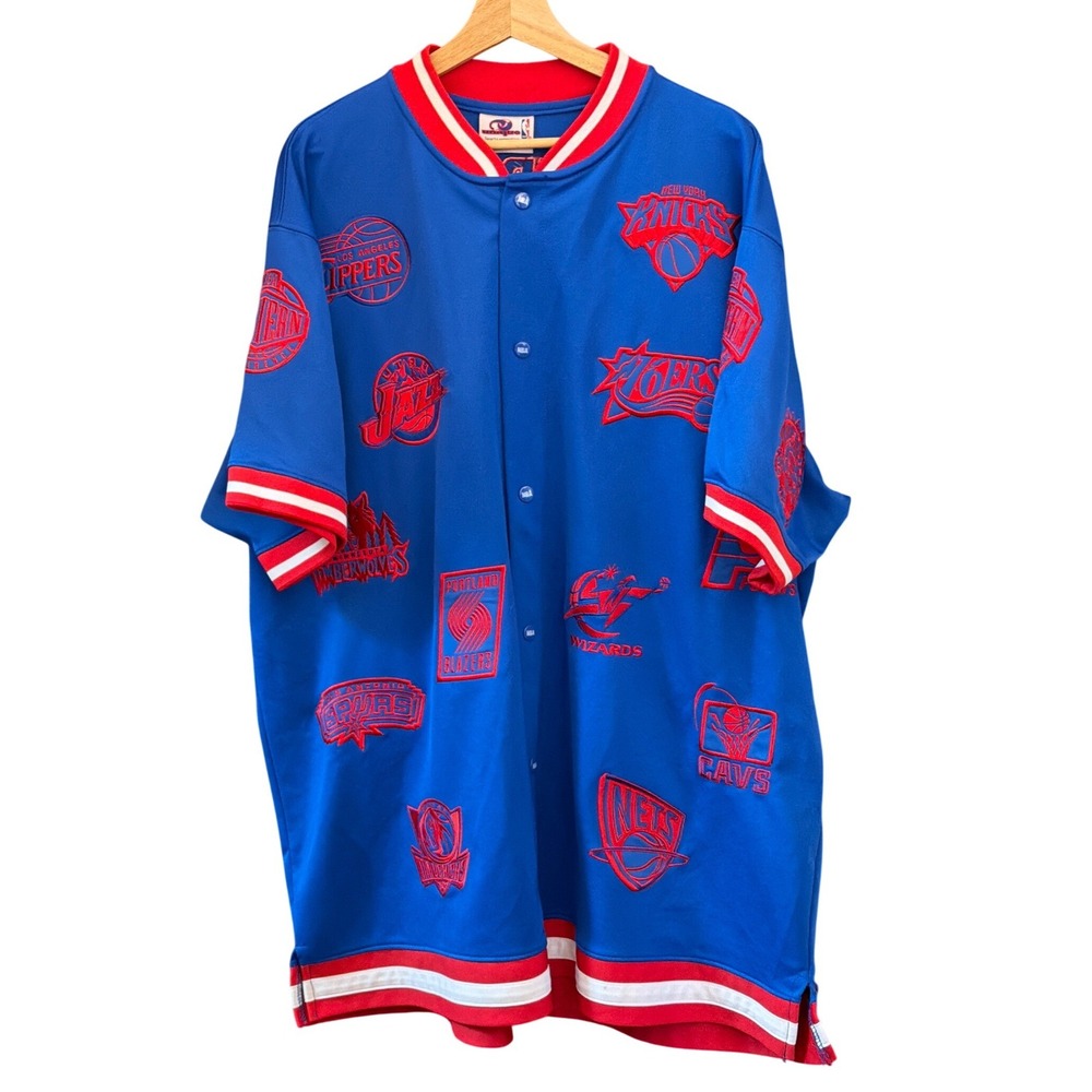 Vintage 90s NBA All Team Logo Jersey 2X Unique Sports Generation Y2K Made Korea